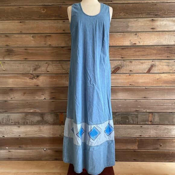 Denim Style Sleeveless Maxi Dress Size M EUC - Picture 1 of 7
